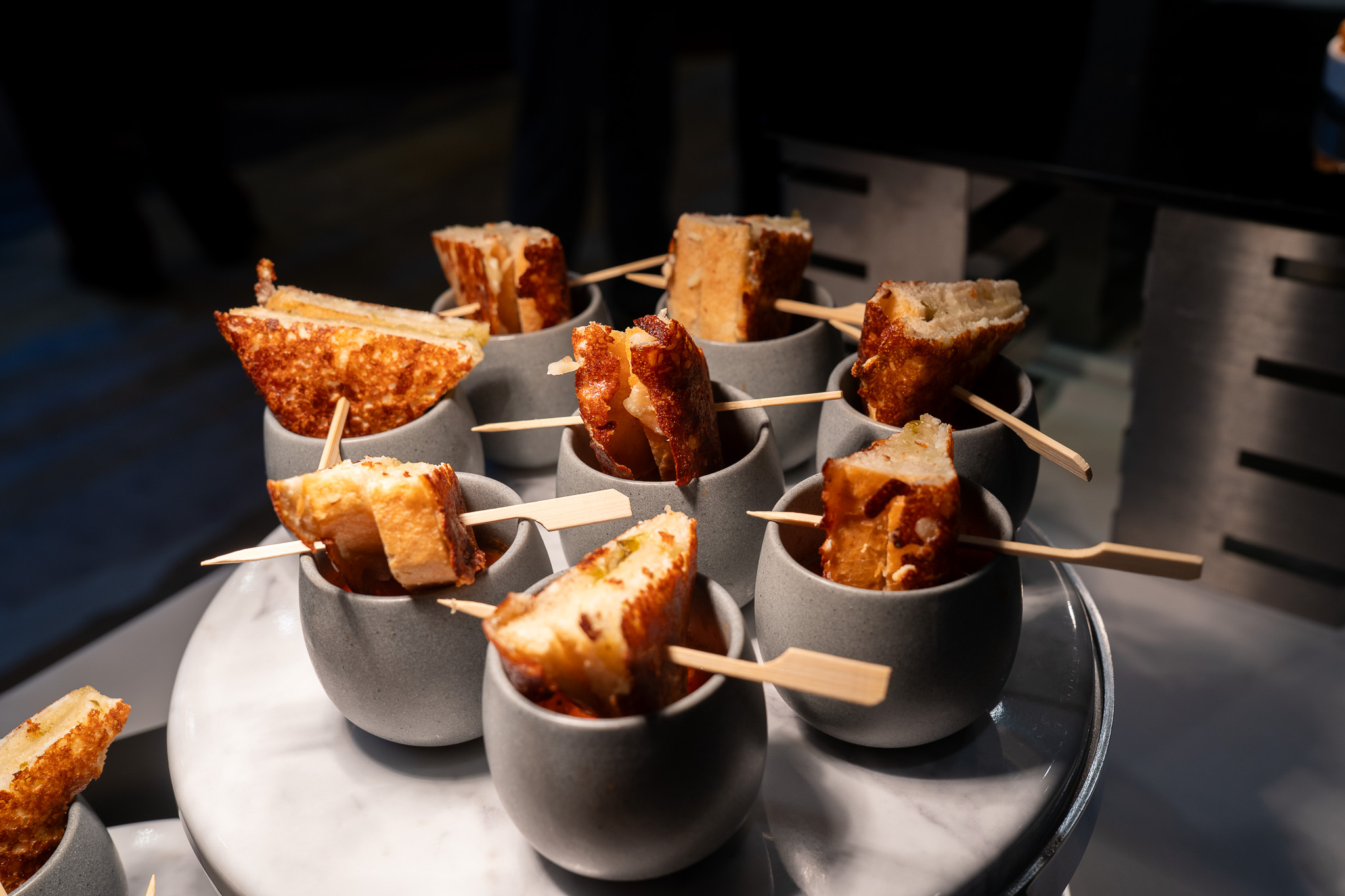 Passed hors d’oeuvres arranged for corporate event guests