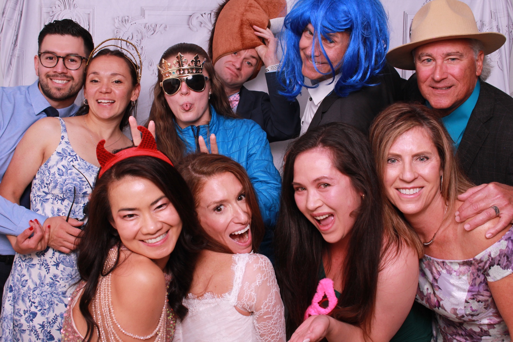 Wedding guests enjoying an Emberlight Media photo booth